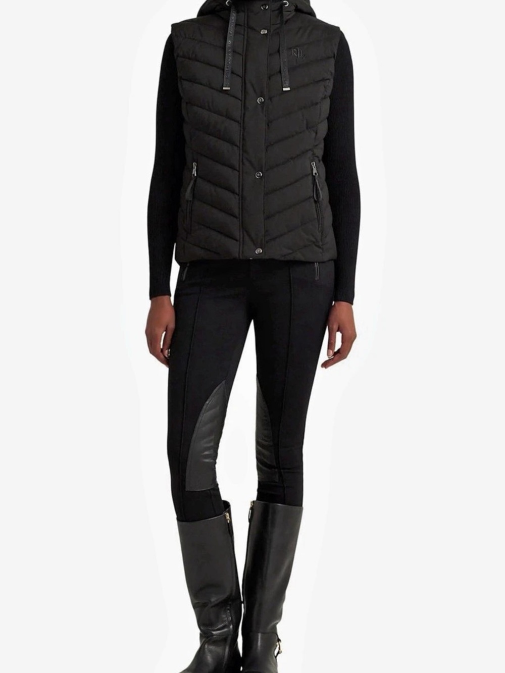 Ralph Lauren Hooded Puffer Vest Black